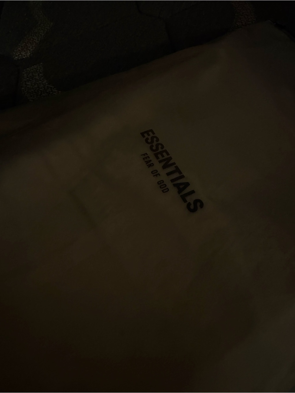 Fear of God ESSENTIALS Dust Bag - Cream with Black Logo